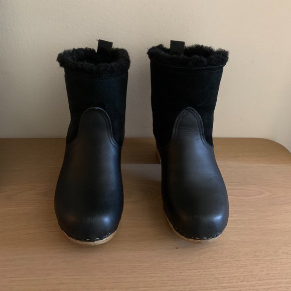 No.6 5" Shearling Clog Boot Mid Heel Suede Size 7 - Picture 6 of 13